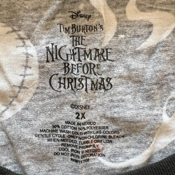 Disney Tim Burton's The Nightmare Before Christmas Men's Black Shirt, Size 2X - Picture 2 of 8